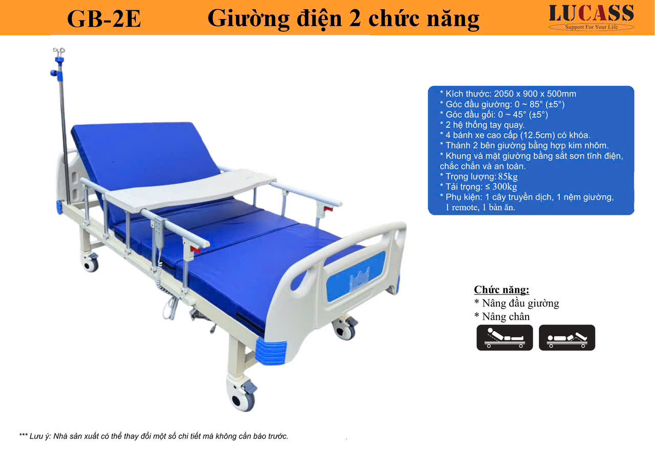 Giường điện lucass 2 chức năng GB-2D( gb-2e)